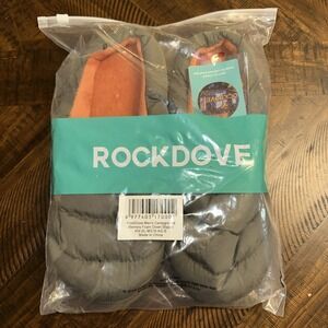 Rockdove Two Tone Memory Foam Slippers Green And Rust Color Mens Size Small 7-8